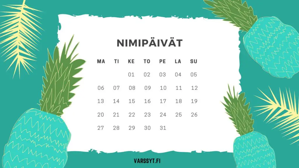 Nimipäivät kalenteri
